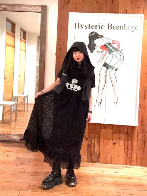 MAIDEN LOGO柄 チュールジャカードワンピース（ワンピース）｜HYSTERIC