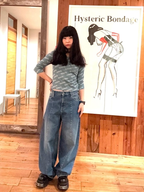CHEERY刺繍 七分袖Tシャツ（Tシャツ/カットソー）｜HYSTERIC GLAMOUR
