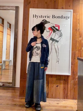 「HYSTERIC GLAMOUR（ヒステリックグラマー）のVIXEN GIRL スポーツソックス（ソックス/靴下、ホワイト系）」を使った、fukuchanさん（レディース・154cm）の夏コーディネート