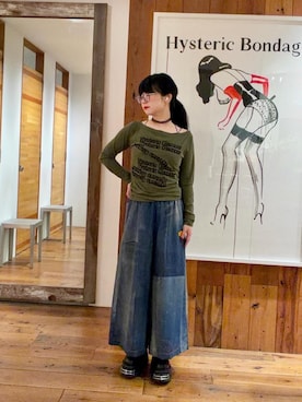 「HYSTERIC GLAMOUR（ヒステリックグラマー）のVIXEN GIRL スポーツソックス（ソックス/靴下、ホワイト系）」を使った、fukuchanさん（レディース・154cm）の夏コーディネート
