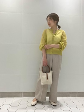 「お呼ばれ」｜「アイテム（パンツ）」を使った、ルクールブランルミネ荻窪店スタッフさん（レディース・156cm）の春コーディネート