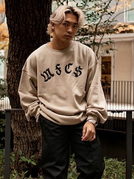 「コーディネート」｜「アイテム（スウェット）」を使った、MFC STORE 原宿さん（メンズ・165cm）の冬コーディネート