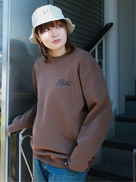 「コーディネート」｜「アイテム（スウェット）」を使った、MFC STORE 原宿さん（レディース・171cm）の冬コーディネート