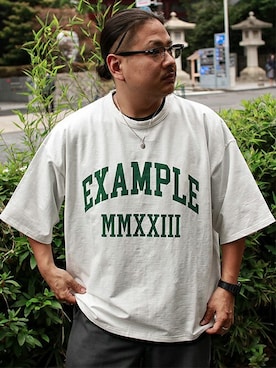 「EXAMPLE（エグザンプル）のアイテム」を使った、MFC STORE 原宿さん（メンズ・165cm）の春コーディネート