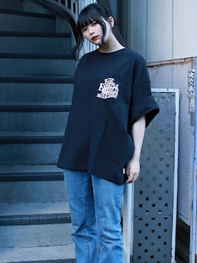 「EXAMPLE（エグザンプル）のアイテム」を使った、MFC STORE 原宿さん（レディース・156cm）の夏コーディネート