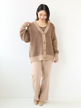 「Simplicite（サンプリシテ）のアイテム（スラックス）」を使った、asakoさん（レディース・153cm）の冬コーディネート