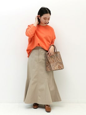 「Simplicite（サンプリシテ）のアイテム（スウェット）」を使った、asakoさん（レディース・153cm）の冬コーディネート