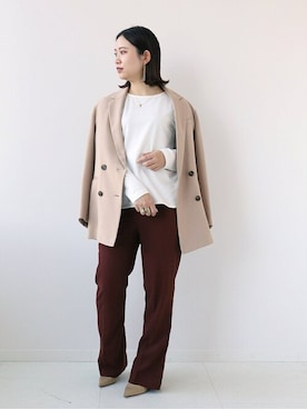 「Simplicite（サンプリシテ）のアイテム（ジャケット/アウター）」を使った、asakoさん（レディース・153cm）の春コーディネート