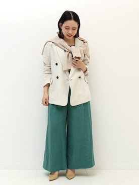 「Simplicite（サンプリシテ）のアイテム（ジャケット/アウター）」を使った、asakoさん（レディース・153cm）の春コーディネート