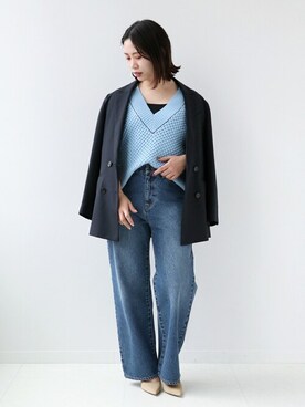 「Simplicite（サンプリシテ）のアイテム（ジャケット/アウター）」を使った、asakoさん（レディース・153cm）の春コーディネート