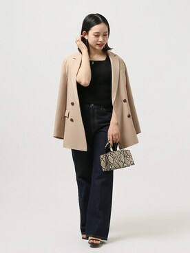 「Simplicite（サンプリシテ）のアイテム（ジャケット/アウター）」を使った、asakoさん（レディース・153cm）の春コーディネート