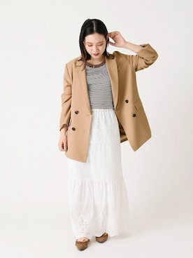 「Simplicite（サンプリシテ）のアイテム（ジャケット/アウター）」を使った、asakoさん（レディース・153cm）の春コーディネート