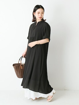 「Simplicite（サンプリシテ）のアイテム（ワンピース/ドレス）」を使った、asakoさん（レディース・153cm）の春コーディネート
