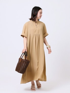 「Simplicite（サンプリシテ）のアイテム（ワンピース/ドレス）」を使った、asakoさん（レディース・153cm）の春コーディネート
