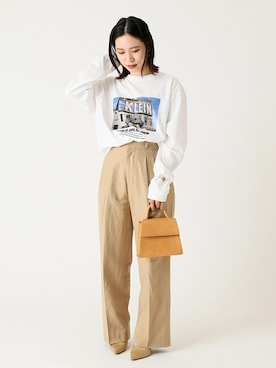 「Simplicite（サンプリシテ）のアイテム（バッグ）」を使った、asakoさん（レディース・153cm）の春コーディネート