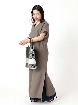 「Simplicite（サンプリシテ）のアイテム（ワンピース/ドレス）」を使った、asakoさん（レディース・153cm）の春コーディネート
