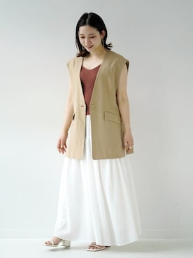 「Simplicite（サンプリシテ）のアイテム（サンダル）」を使った、asakoさん（レディース・153cm）の春コーディネート