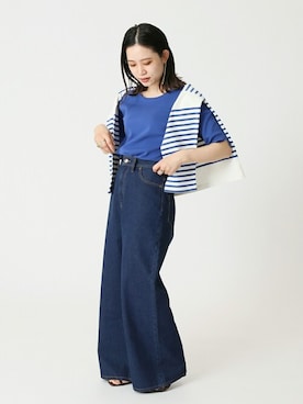 「Simplicite（サンプリシテ）のアイテム」を使った、asakoさん（レディース・153cm）の夏コーディネート