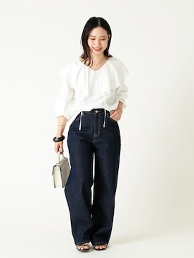 「Simplicite（サンプリシテ）のアイテム（バッグ）」を使った、asakoさん（レディース・153cm）の夏コーディネート