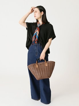 「Simplicite（サンプリシテ）のアイテム」を使った、asakoさん（レディース・153cm）の夏コーディネート