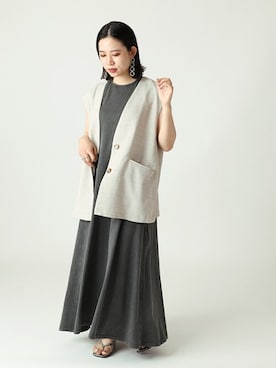 「Simplicite（サンプリシテ）のアイテム（ワンピース/ドレス）」を使った、asakoさん（レディース・153cm）の夏コーディネート