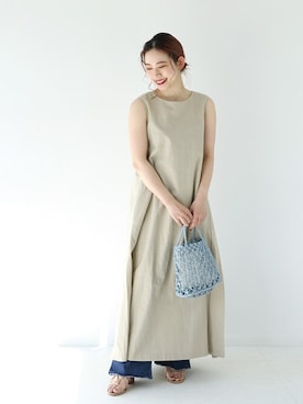 「Simplicite（サンプリシテ）のアイテム」を使った、asakoさん（レディース・153cm）の夏コーディネート