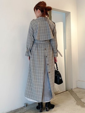 「dazzlin（ダズリン）のアイテム（トレンチコート）」を使った、rina momiuraさん（レディース・157cm）の春コーディネート