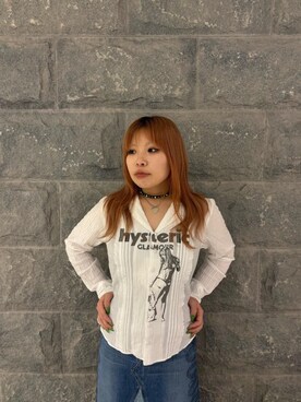 「シャツ 」｜「アイテム（アクセサリー）」を使った、ニチさん（レディース・152cm）の夏コーディネート