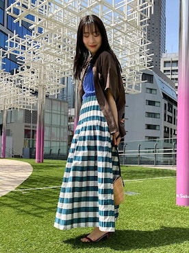 「おとなコーデ」｜「アイテム（タンクトップ）」を使った、NICOLE whiteさん（レディース・163cm）の夏コーディネート