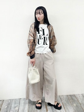 「スポサン」｜「アイテム（ブルゾン）」を使った、NICOLE whiteさん（レディース・163cm）の夏コーディネート