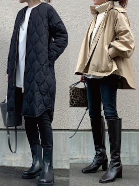 「美シルエット」｜「アイテム（その他アウター）」を使った、STYLEDOORさん（レディース・157cm）の冬コーディネート
