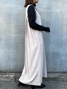 「Ciena」｜「アイテム（ジャンパースカート）」を使った、STYLEDOORさん（レディース・158cm）の冬コーディネート