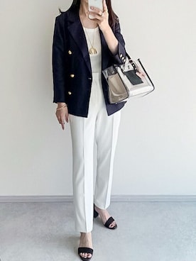 「Emma Taylor（エマテイラー）のアイテム（テーラードジャケット）」を使った、STYLEDOORさん（レディース・154cm）の春コーディネート