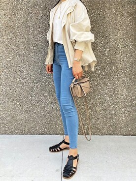 「USAコットン」｜「アイテム（マウンテンパーカー）」を使った、STYLEDOORさん（レディース・165cm）の春コーディネート