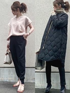 「美シルエット」｜「アイテム（その他アウター）」を使った、STYLEDOORさん（レディース・158cm）の秋コーディネート