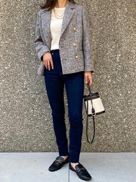 「Emma Taylor（エマテイラー）のアイテム（テーラードジャケット）」を使った、STYLEDOORさん（レディース・158cm）の夏コーディネート