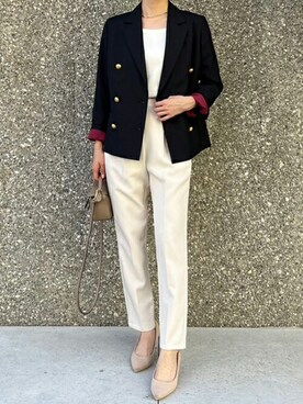 「Emma Taylor（エマテイラー）のアイテム（テーラードジャケット）」を使った、STYLEDOORさん（レディース・158cm）の秋コーディネート