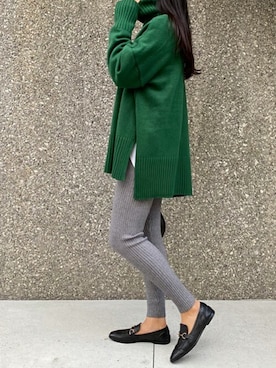 「タートルネック」｜「アイテム（レギンス/スパッツ）」を使った、STYLEDOORさん（レディース・165cm）の秋コーディネート
