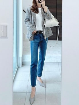「Emma Taylor（エマテイラー）のアイテム（テーラードジャケット）」を使った、STYLEDOORさん（レディース・161cm）の秋コーディネート