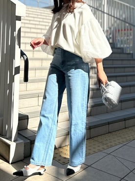 「チュールスリーブ」｜STYLEDOORさん（レディース・159cm）の春コーディネート