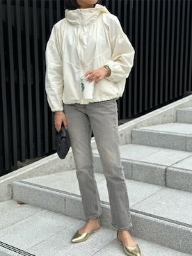 「アイボリー」｜「アイテム（ブルゾン）」を使った、STYLEDOORさん（レディース・165cm）の春コーディネート