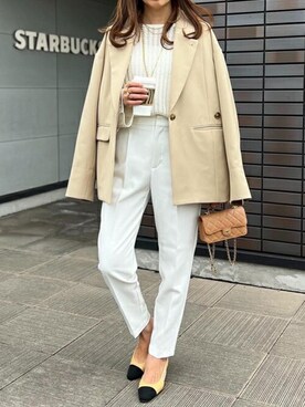 「Emma Taylor（エマテイラー）のアイテム（テーラードジャケット）」を使った、STYLEDOORさん（レディース・162cm）の春コーディネート