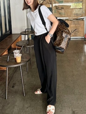 「Emma Taylor（エマテイラー）のアイテム（パンツ）」を使った、STYLEDOORさん（レディース・157cm）の夏コーディネート