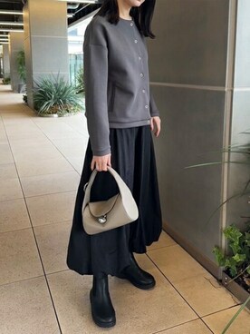 「ノーカラー」｜「アイテム（ノーカラージャケット）」を使った、STYLEDOORさん（レディース・160cm）の秋コーディネート