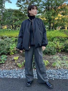 「リバーシブル」｜「アイテム（その他アウター）」を使った、STYLEDOORさん（レディース・159cm）の冬コーディネート