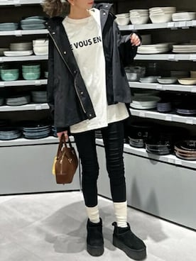 「エマテイラー」｜「アイテム（ジャケット/アウター）」を使った、STYLEDOORさん（レディース・160cm）の冬コーディネート