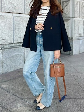 「ノーカラー」｜STYLEDOORさん（レディース・162cm）の春コーディネート