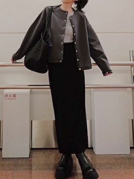 「ノーカラー」｜STYLEDOORさん（レディース・158cm）の春コーディネート