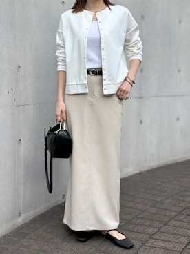 「ノーカラー」｜STYLEDOORさん（レディース・158cm）の春コーディネート