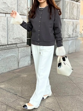 「ノーカラー」｜STYLEDOORさん（レディース・162cm）の春コーディネート